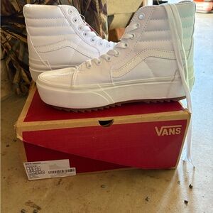 Vans White High-Top Sneakers (platform)